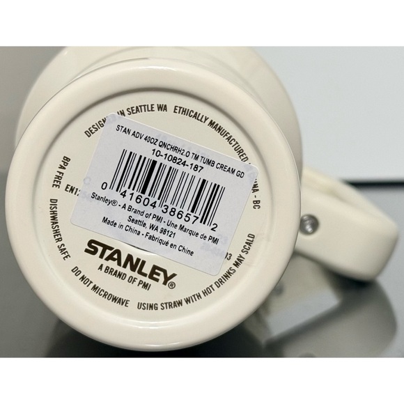 Stanley Quencher H2.0 Flowstate Tumbler 40oz- CREAM GLOSS DECO - Picture 5 of 5